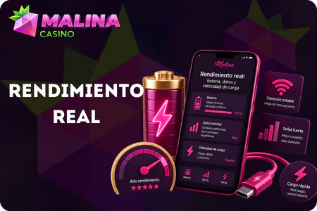 Malina Casino mobile consumo de bateria y datos en sesion