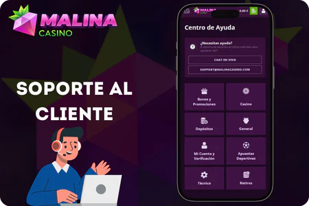 Malina Casino soporte cliente chat en vivo 24/7