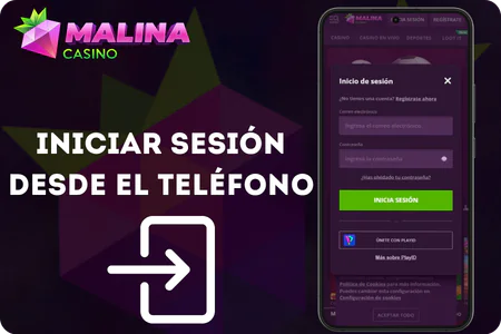 Malina accesso desde navegador movil en smartphone